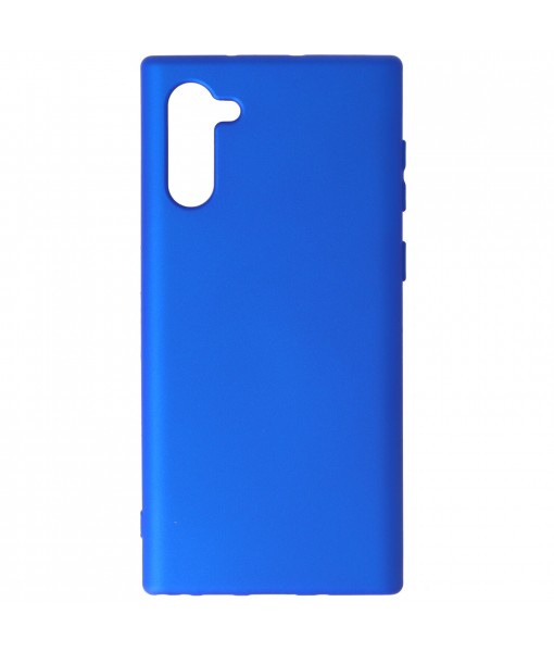 Husa Samsung Galaxy Note 10, SIlicon Catifelat cu interior Microfibra, Albastru Electric